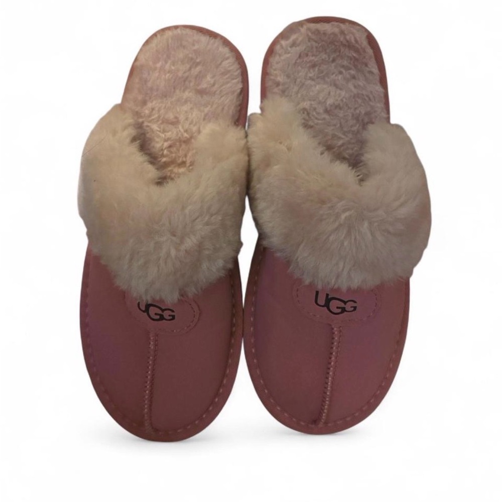 UGG Blush and Cream Shearling Slides